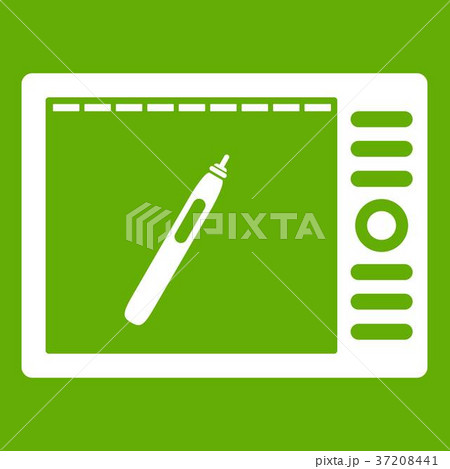 Graphics tablet icon green 37208441