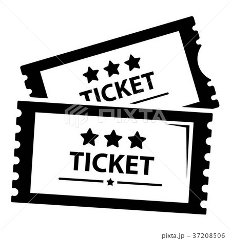 Cinema ticket icon, simple black style 37208506