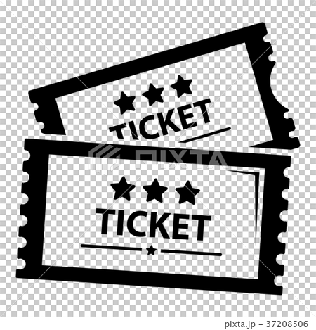 Cinema ticket icon, simple black style 37208506
