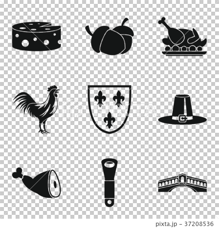 Cheese icons set, simple style 37208536