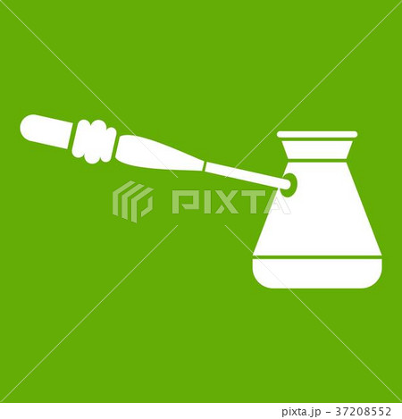 Coffee cezve icon green Coffee cezve icon green 37208552