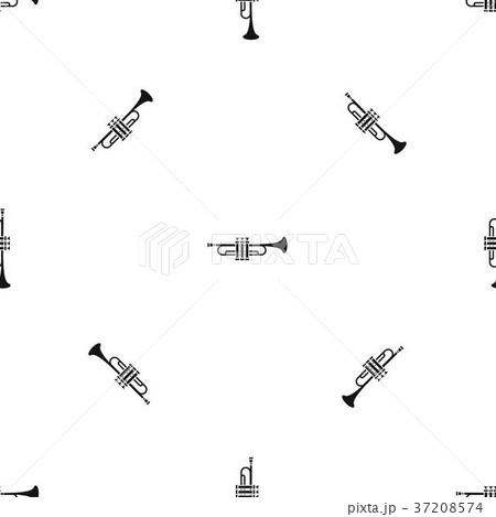 Brass trumpet pattern seamless black Brass trumpet pattern seamless black 37208574