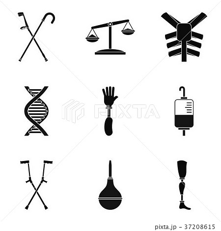 Damage icons set, simple style Damage icons set, simple style 37208615