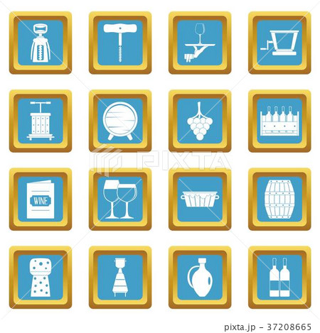 Wine icons azure 37208665