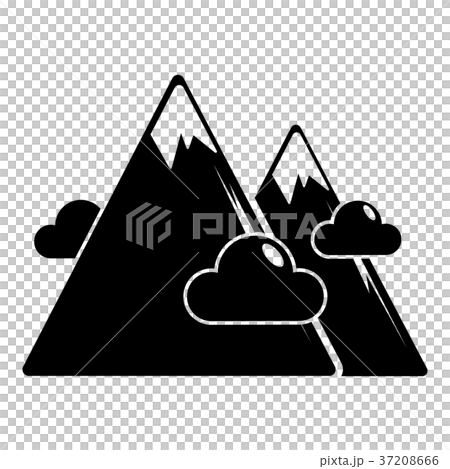 Mountains icon, simple black style 37208666