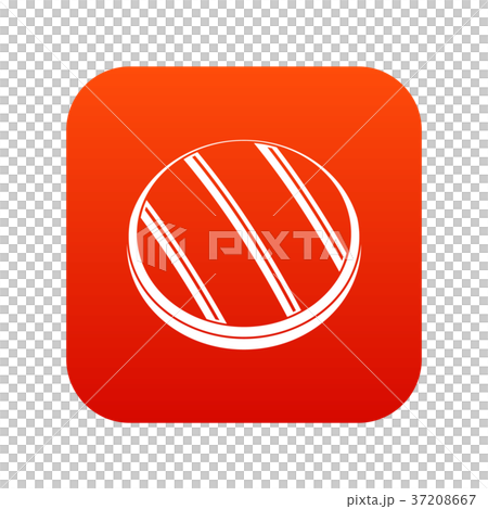 Grilled round beef steak icon digital red 37208667