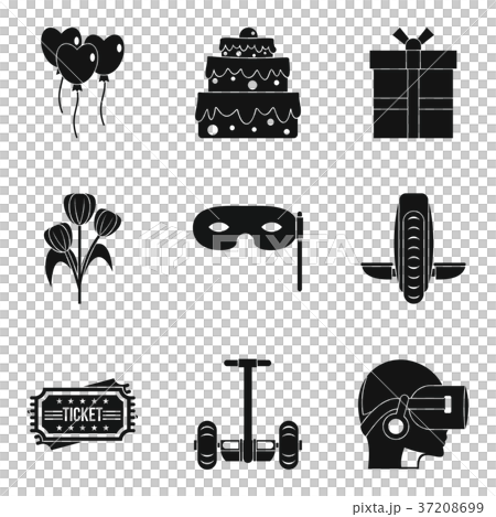 Flower icons set, simple style 37208699