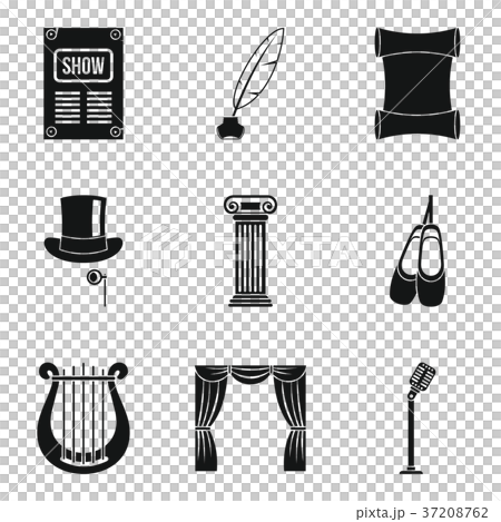 Old music icons set, simple style 37208762