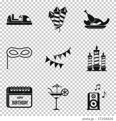 Holiday food icons set, simple style 37208826
