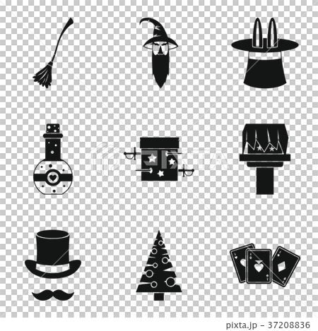 Miracle icons set, simple style 37208836