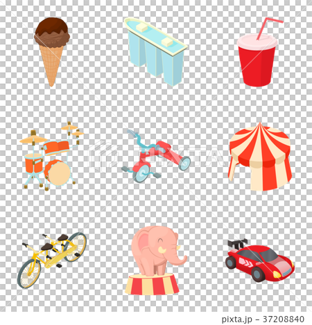 Autotravel icons set, cartoon style 37208840