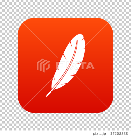 Feather pen icon digital red Feather pen icon digital red 37208888