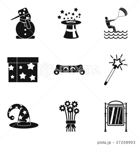 Magic icons set, simple style 37208903