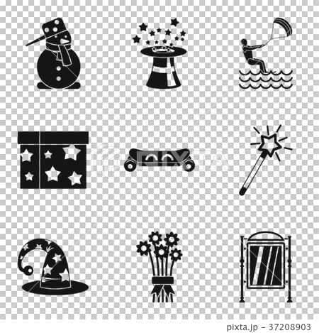Magic icons set, simple style 37208903