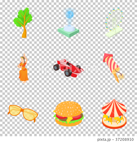 City park icons set, cartoon style 37208910