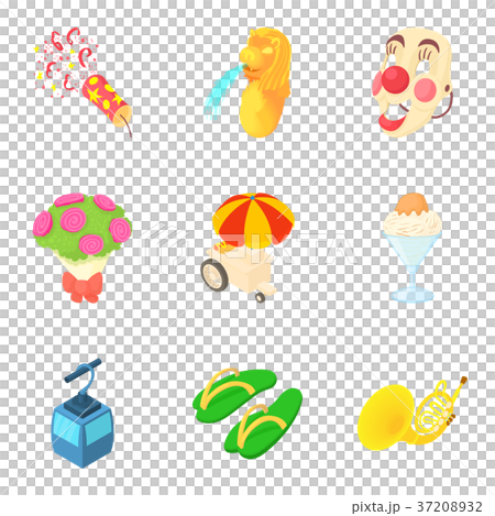 Stage icons set, cartoon style 37208932