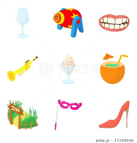 Living theater icons set, cartoon style Living theater icons set, cartoon style 37208936