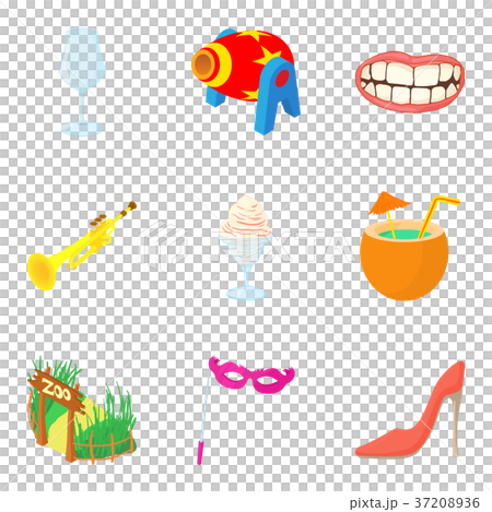 Living theater icons set, cartoon style Living theater icons set, cartoon style 37208936