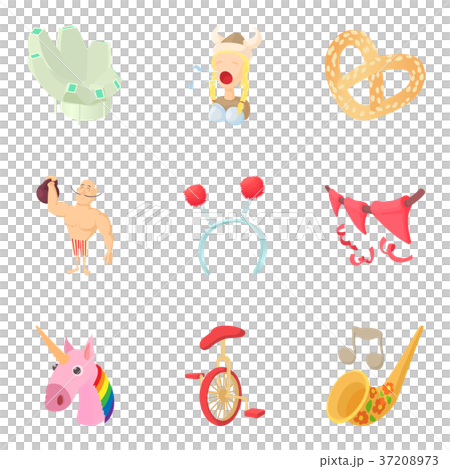 Song icons set, cartoon style 37208973