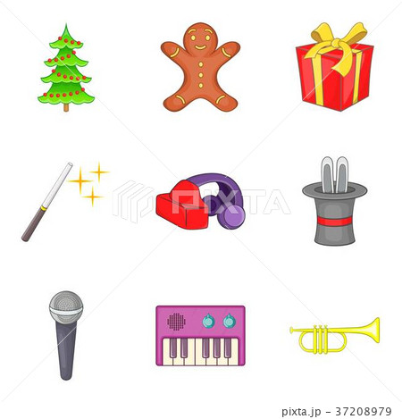 Pleasure icons set, cartoon style 37208979