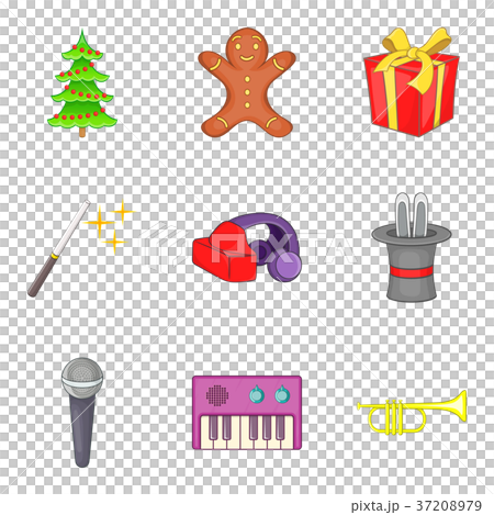 Pleasure icons set, cartoon style 37208979