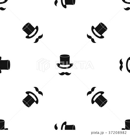 Magic black hat and mustache pattern seamless black 37208982