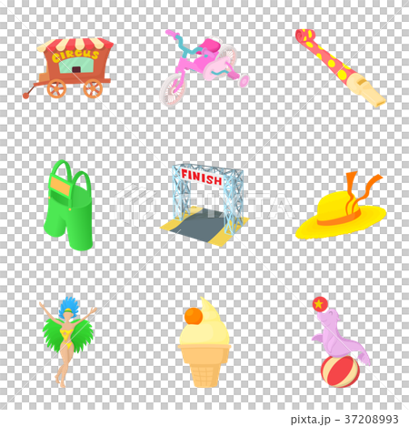 Finish icons set, cartoon style Finish icons set, cartoon style 37208993