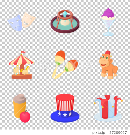 Theater icons set, cartoon style 37209027