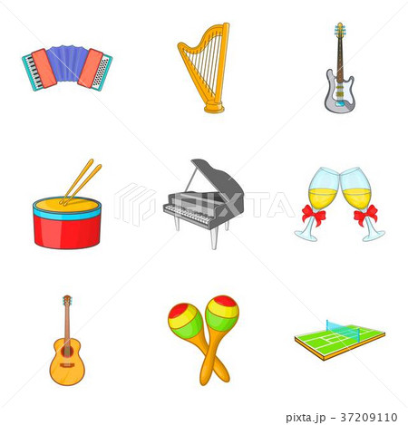 Diversion icons set, cartoon style 37209110