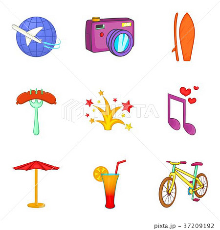 Firework icons set, cartoon style Firework icons set, cartoon style 37209192
