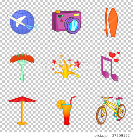 Firework icons set, cartoon style Firework icons set, cartoon style 37209192