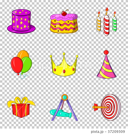 Amphitheater icons set, cartoon style 37209309