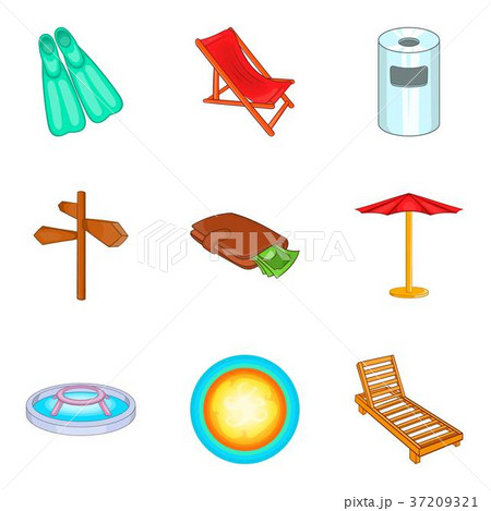 Pool icons set, cartoon style 37209321