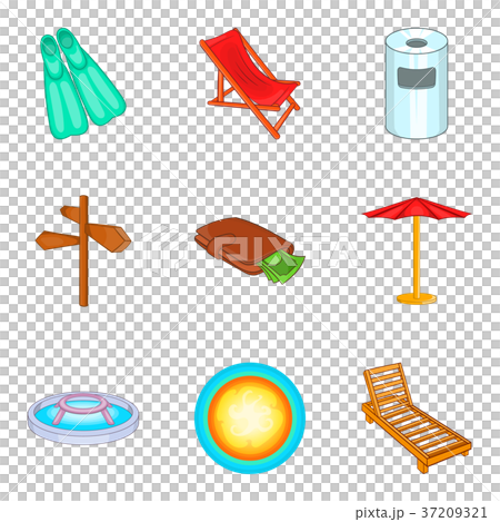 Pool icons set, cartoon style 37209321
