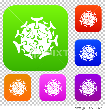 Round viral bacteria set collection Round viral bacteria set collection 37209324