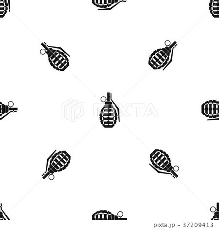 Hand grenade, bomb explosion pattern seamless black 37209413