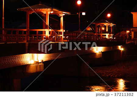 三朝温泉夕景・恋谷橋 37211302