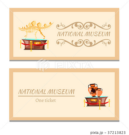 Museum ticket icon in flat style 37213823