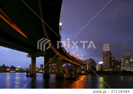 両国ジャンクション 隅田川 隅田川テラス 東京風景 両国ジャンクション 隅田川 隅田川テラス 東京風景 37216483