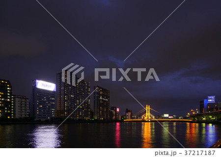 新大橋　隅田川　東京風景　隅田川テラス　 37217187