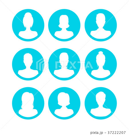 Silhouette White Avatars People Man and Woman Icon Silhouette White Avatars People Man and Woman Icon 37222207