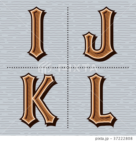 Alphabet western design vector (i, j, k, l) Alphabet western design vector (i, j, k, l) 37222808