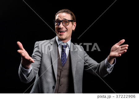 Cheerful entrepreneur is feeling admiration Cheerful entrepreneur is feeling admiration 37222906