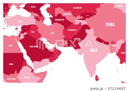 Political map of South Asia and Middle East 37224687