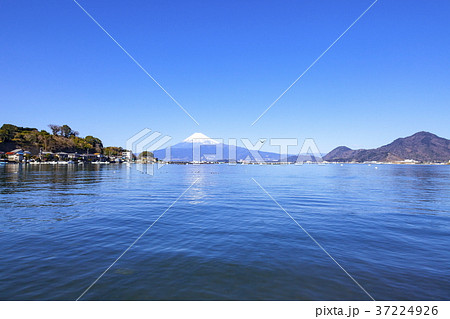 静岡県沼津市西浦から眺める冬の富士山 静岡県沼津市西浦から眺める冬の富士山 37224926