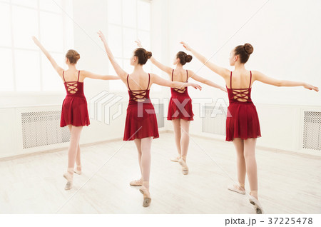 Young girls dancing ballet in studio Young girls dancing ballet in studio 37225478