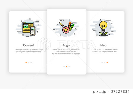 Onboarding screens design in branding concept. Onboarding screens design in branding concept. 37227834
