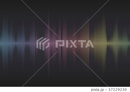 Digital sound equalizer with colored rainbow dots 37229230