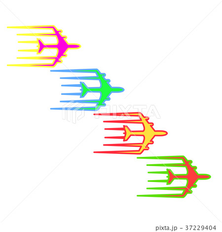 Flying airplane Airliner jet transport icon 37229404