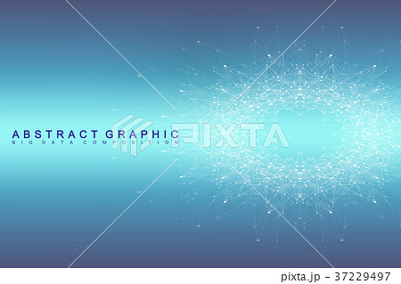 Fractal element with connected line and dots 37229497